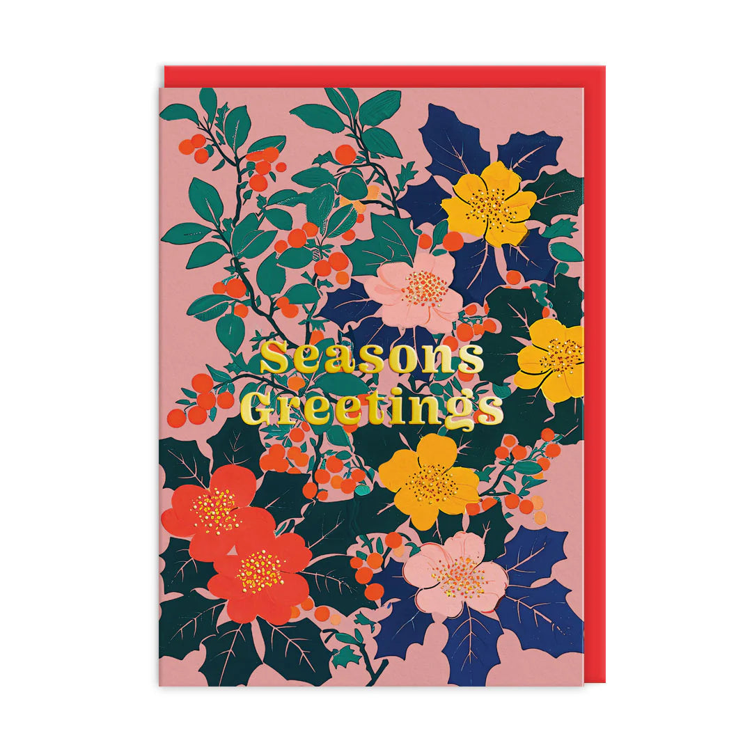 Gold Seasons Greetings card