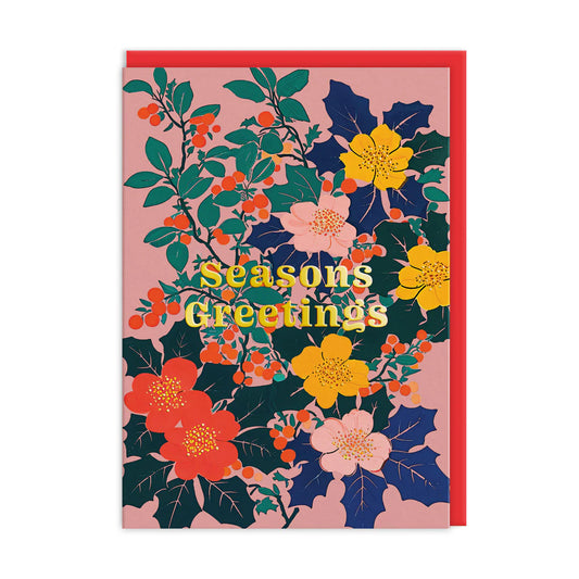 Gold Seasons Greetings card