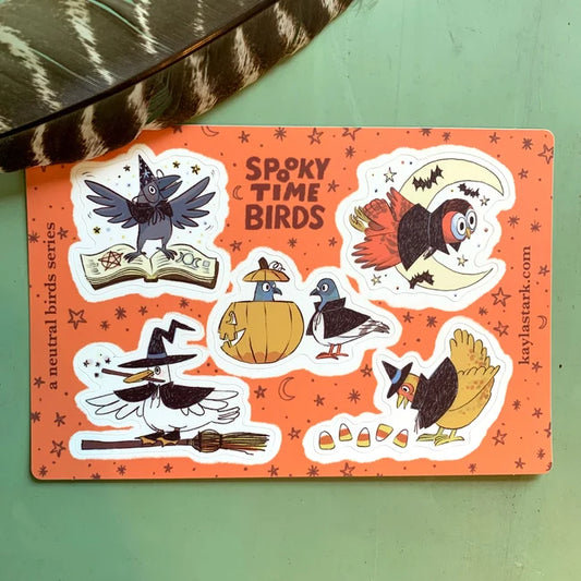 Spooky Time Birds Sticker Sheet
