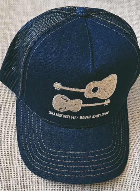 Guitar Embroidered Denim Hat