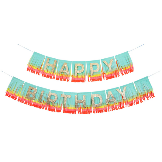 Rainbow Birthday Fringe Garland