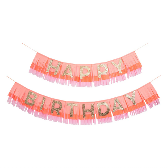 Pink Birthday Fringe Garland