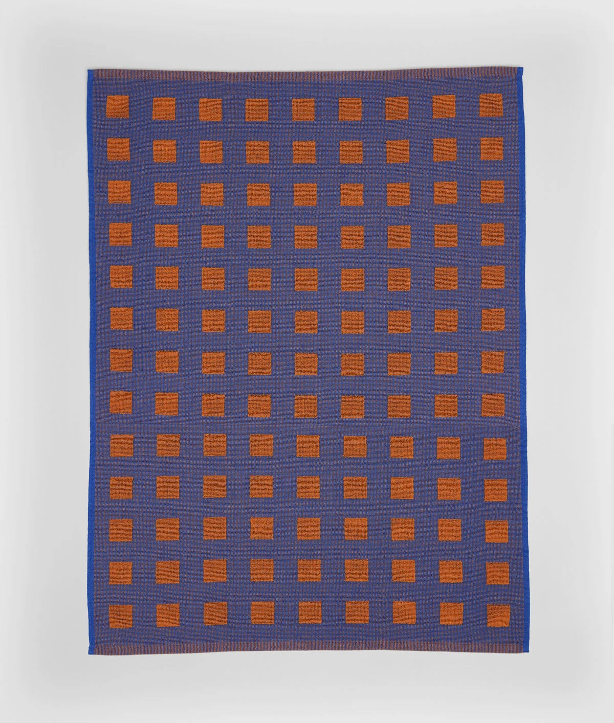 Squares Rust Orange/Blue Tea Towel