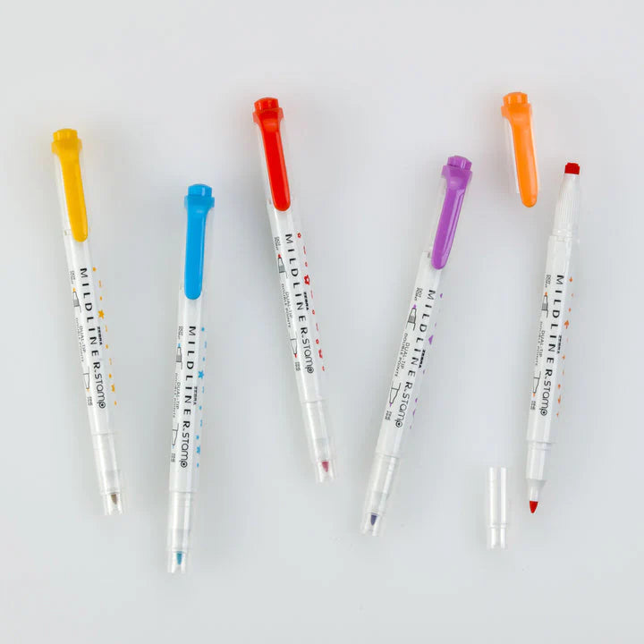 Zebra Mildliner Dual-Tip Stamp Marker Set