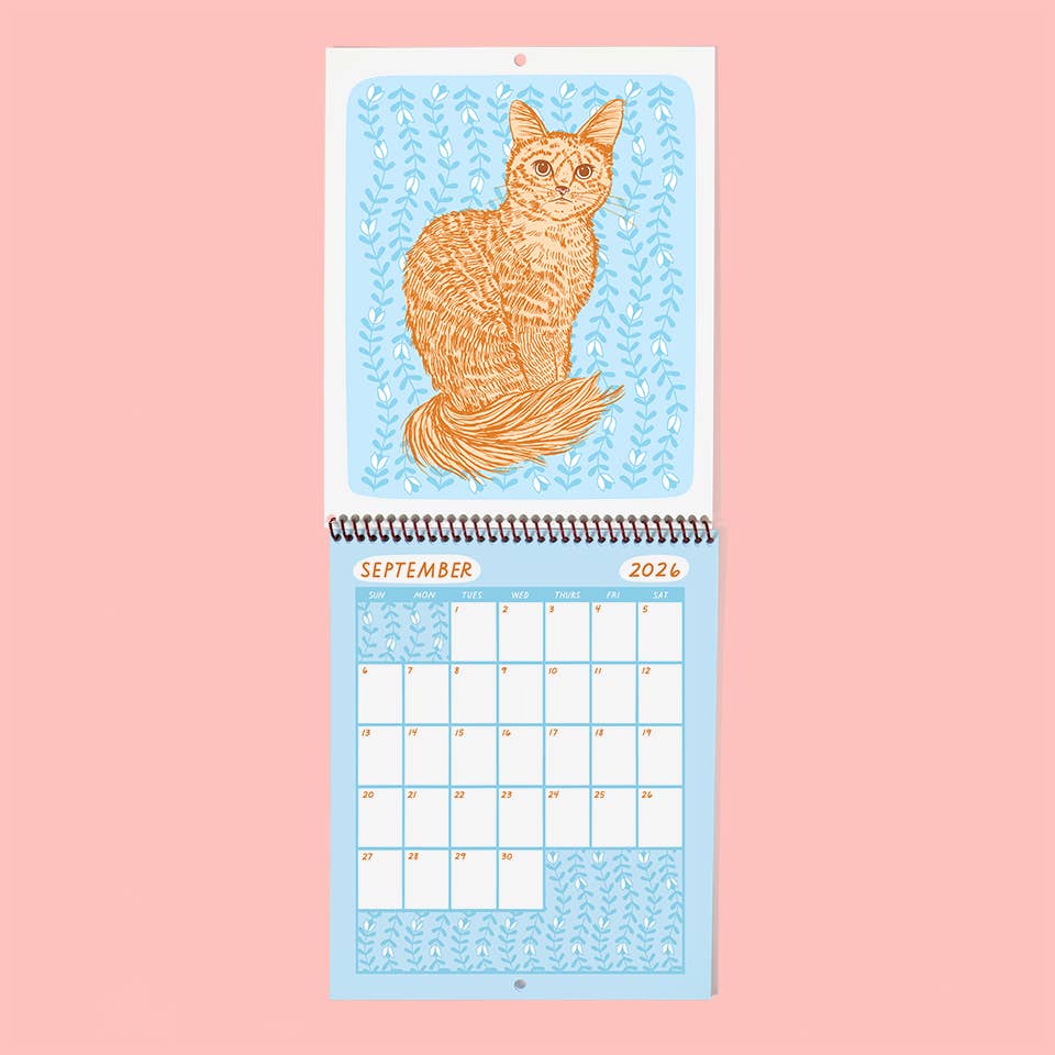 2026 Meow Monthly Calendar