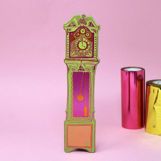Green Grandfather Clock Bookmark