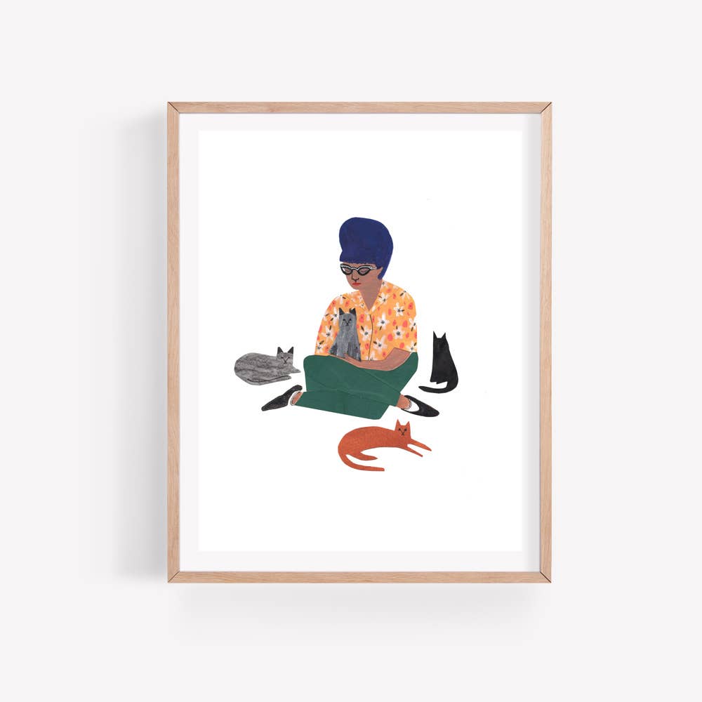 Cats on the Sidewalk print