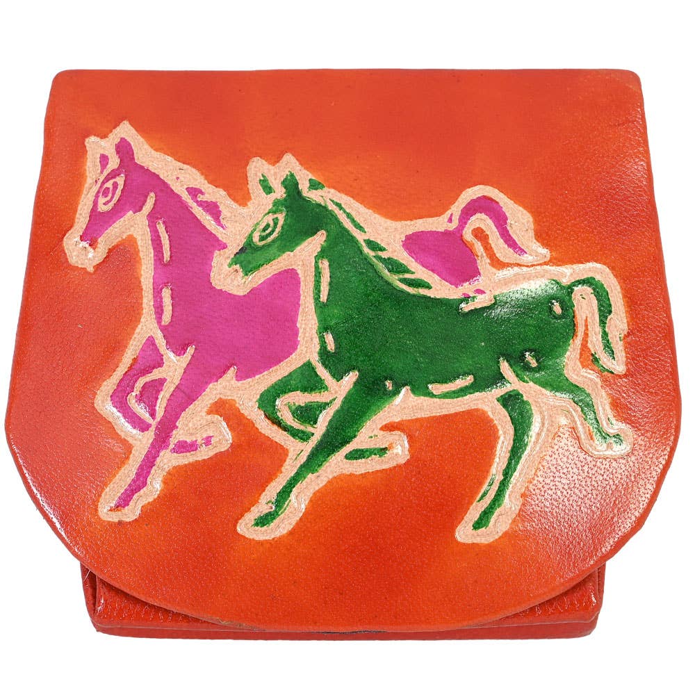 Horses Leather Coin Purse