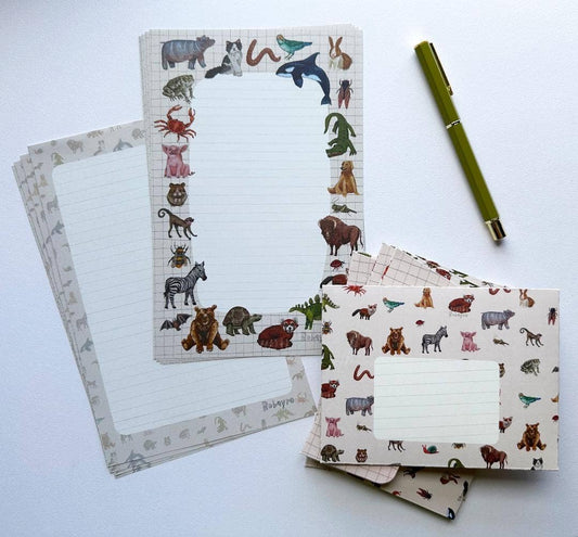 Animal Illustration Stationery Set
