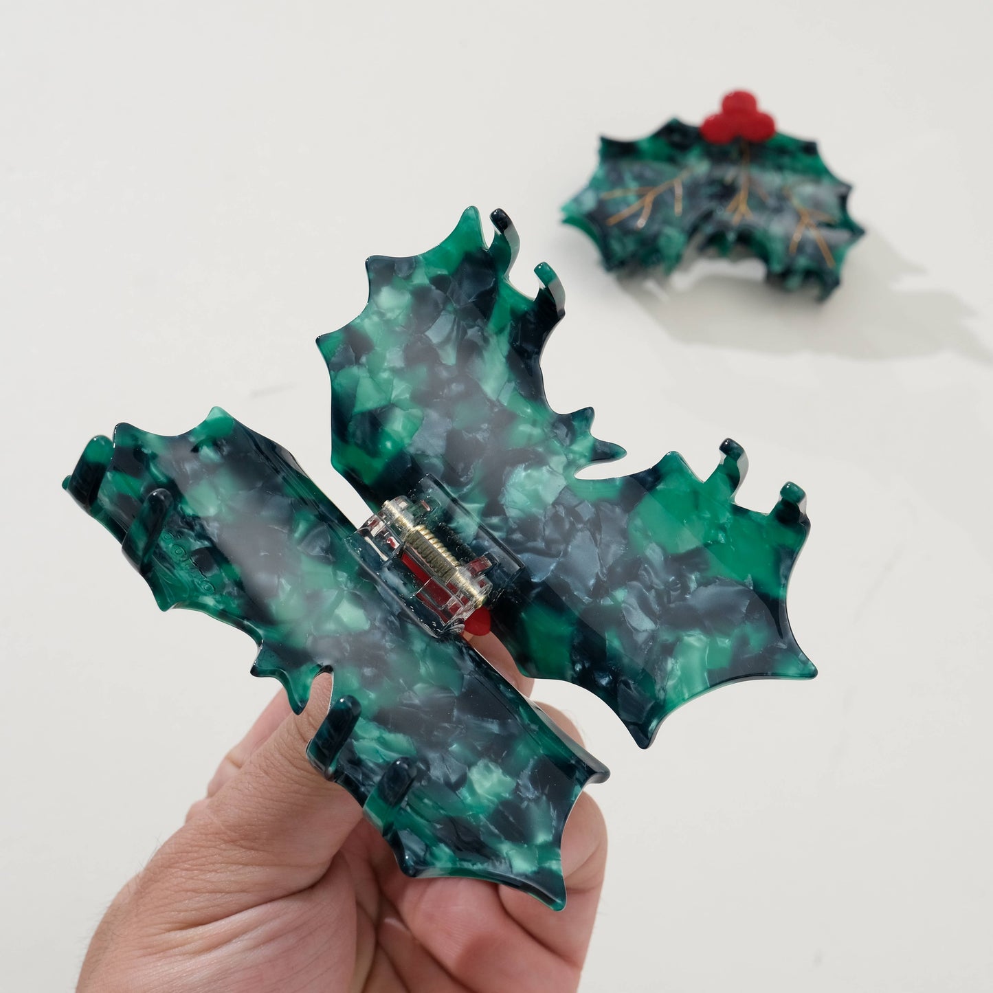 Christmas Holly Hair Claw