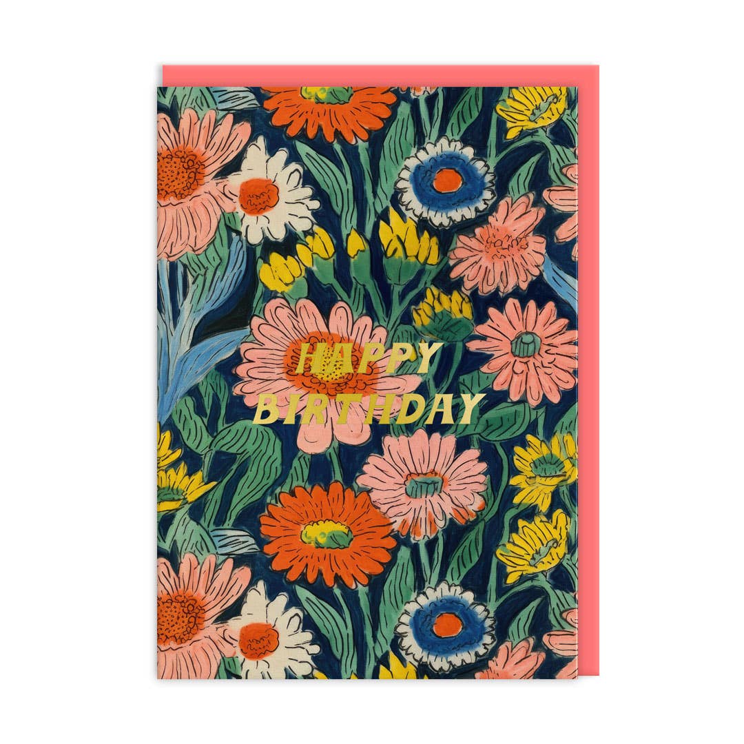 Painted Floral Birthday Card Set