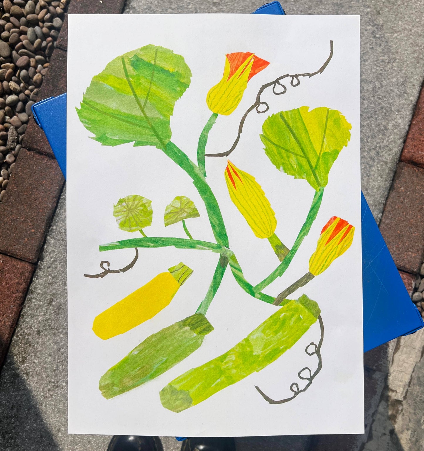 Courgette Risograph Print