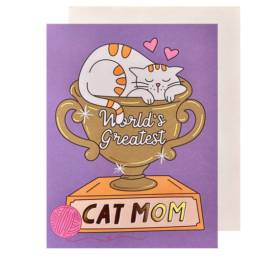 World's Greatest Cat Mom card - Mother's Day card