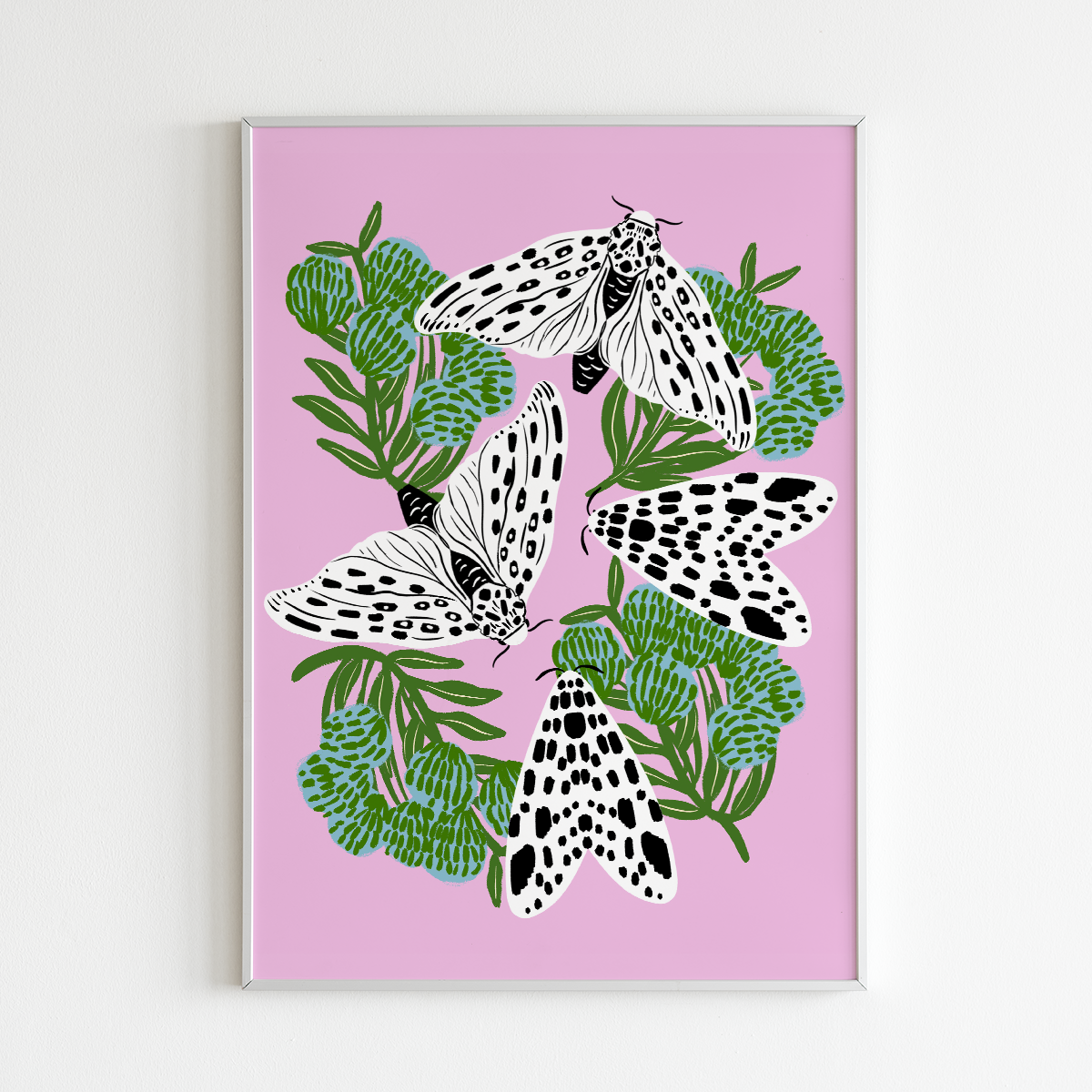 Giant Leopard Moths 8x10"