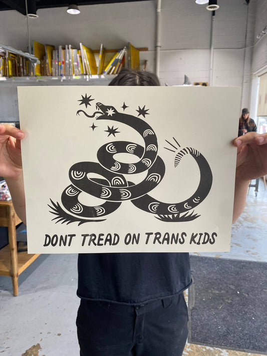 Don't Tread on Trans Kids Riso Print