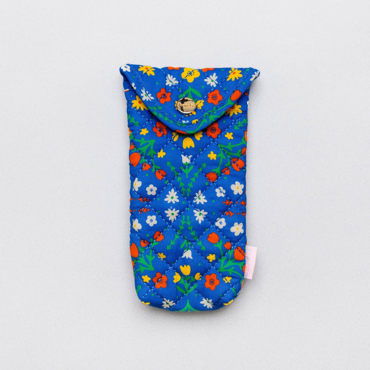 Blue Scandinavian Floral Quilted Glasses Case