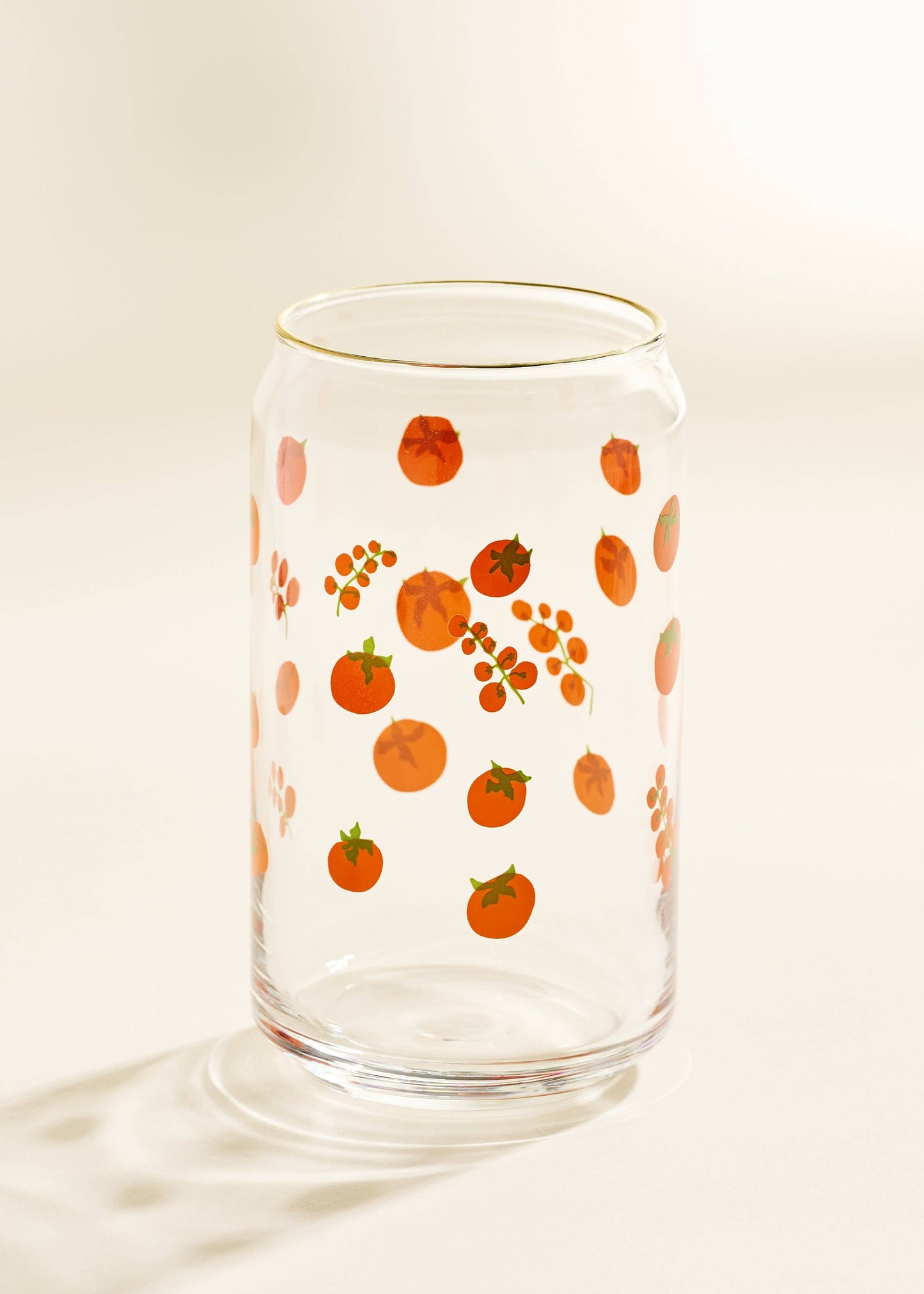 Tomato Gold Rimmed Glass