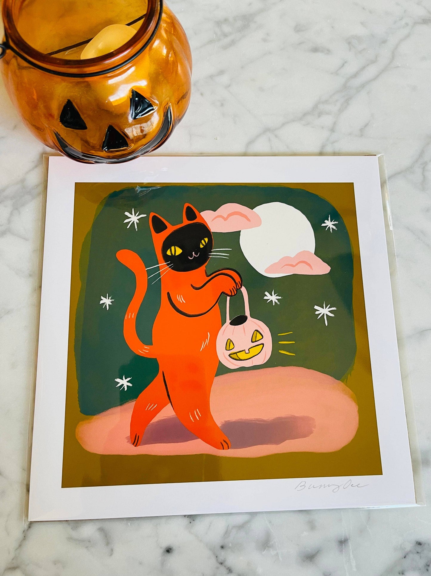 Trick or Treat Cat 8x8"