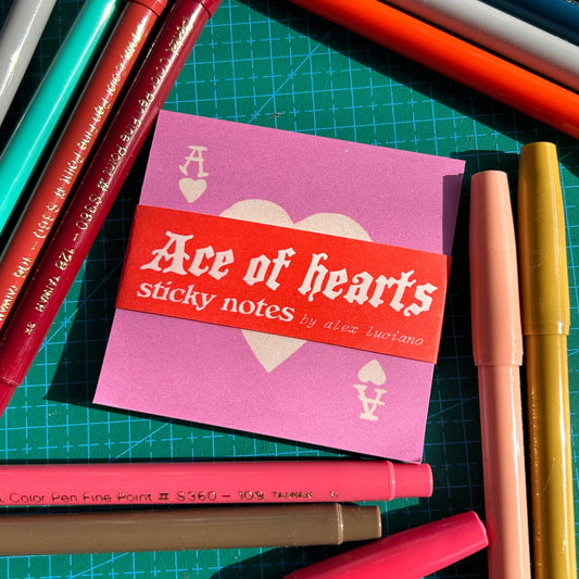 Ace of Hearts Sticky Notepad