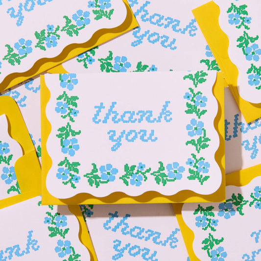 Coquette Letterpress Scallop Thank You Card Set