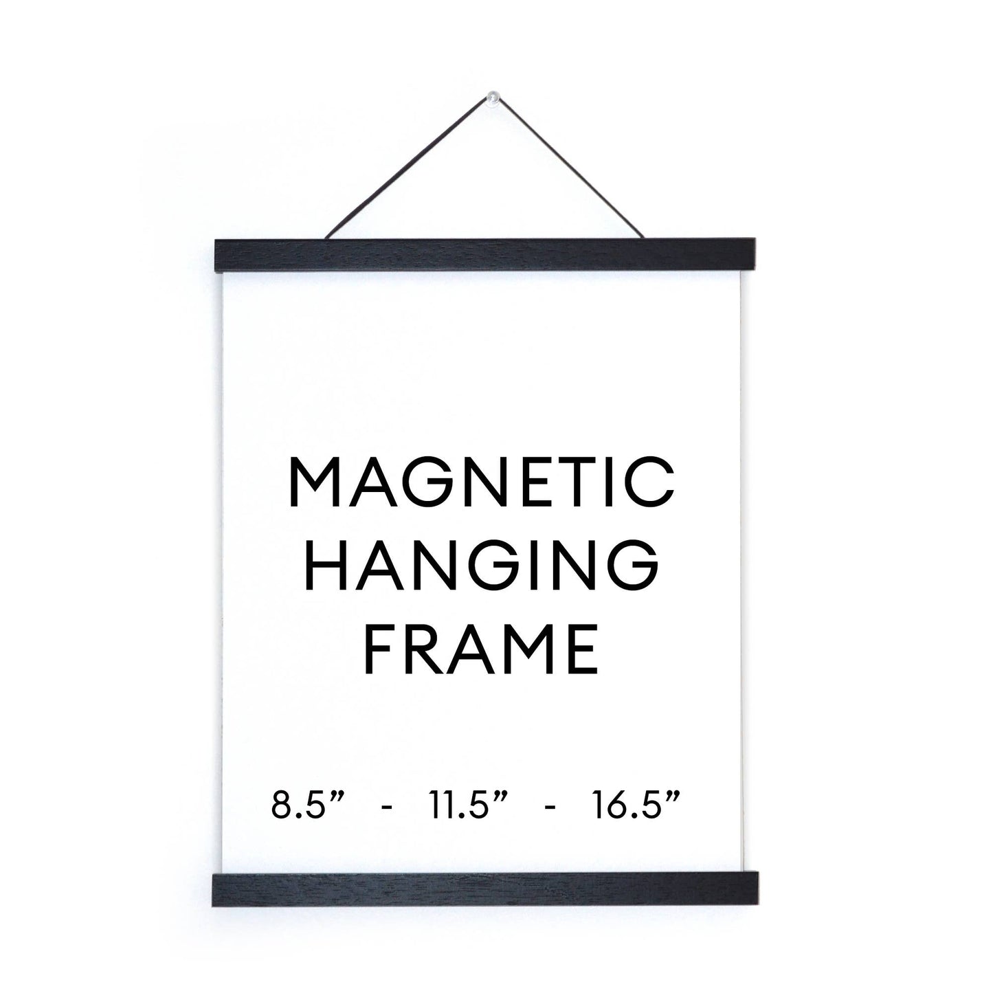 Magnetic Black Wood Hanging Frame - 10.5"