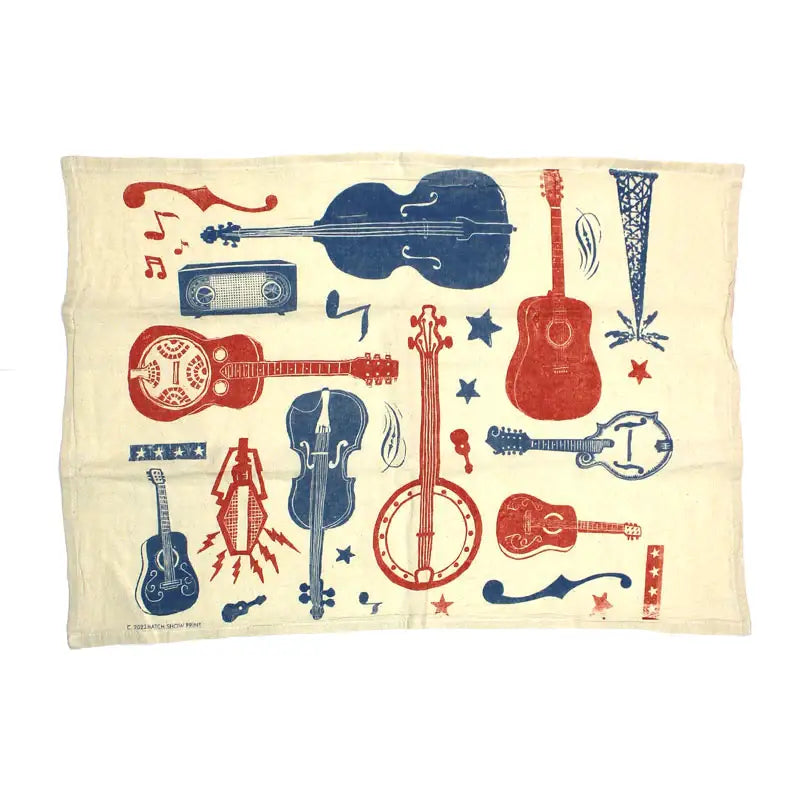 Hatch Show Print Guitar Tea Towel