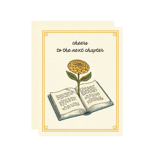 Cheers to the Next Chapter Congratulations card