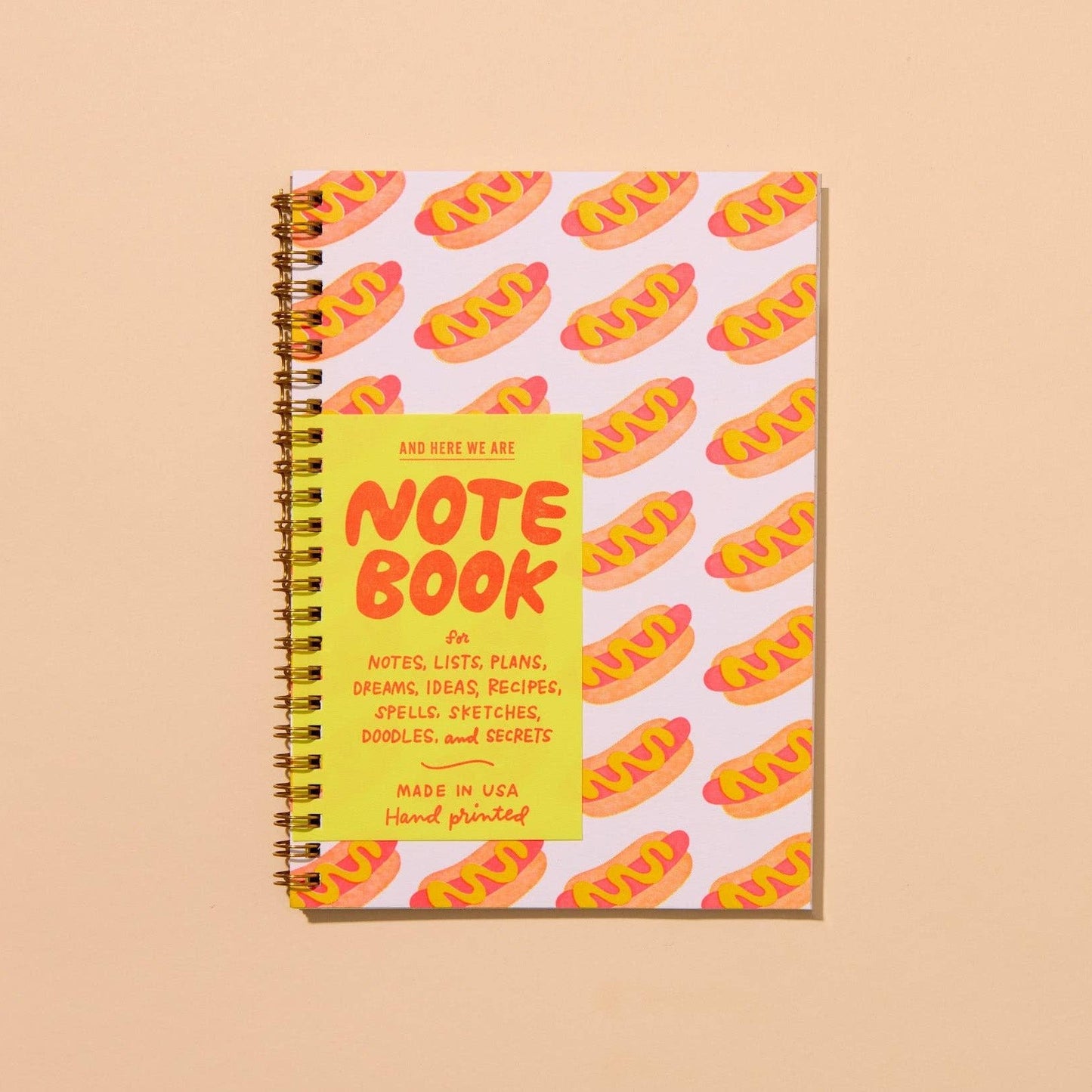 Hot Dogs Letterpress Spiral Notebook