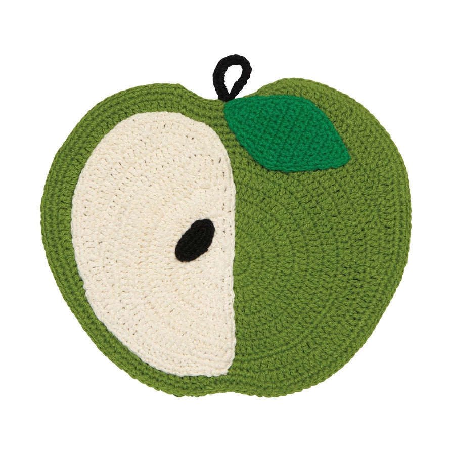 Green Apple Crochet Trivet