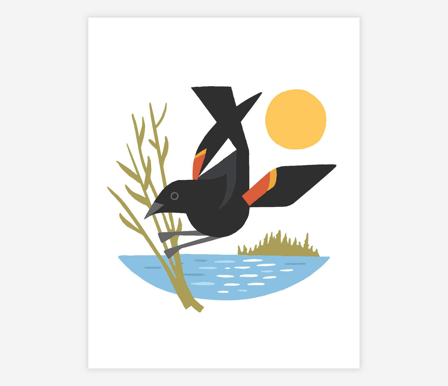 Red Winged Blackbird Print