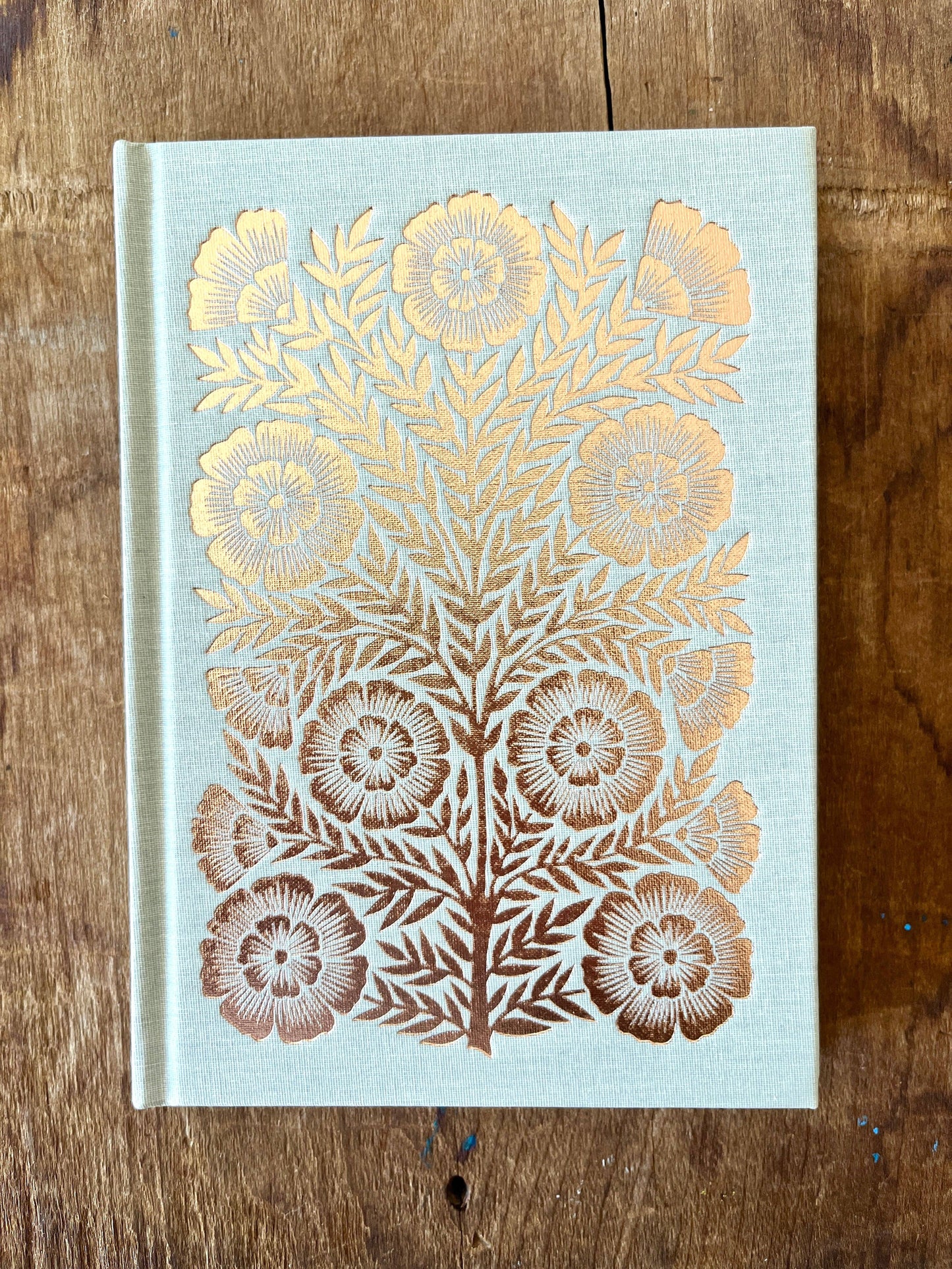Muted Sage Foil Stamped Linen Journal