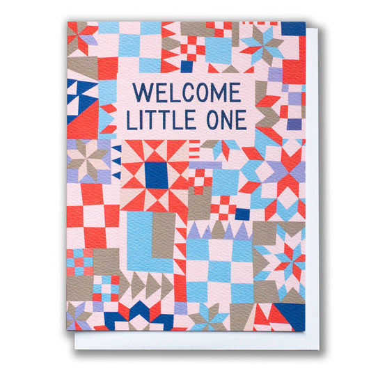 Welcome Little One Quilt card - Baby card