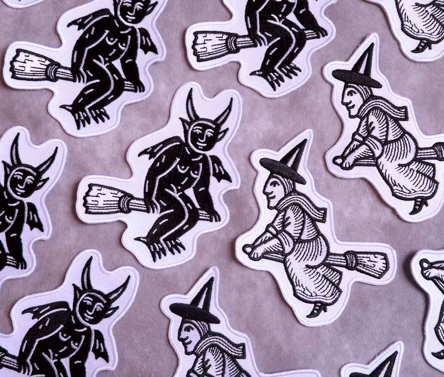 Woodcut Witch Embroidered Patch