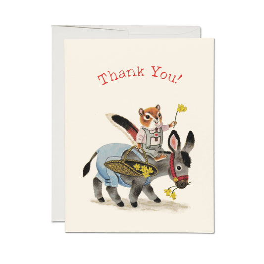 Richard Scarry Chipmunk and Donkey card - Thank You card