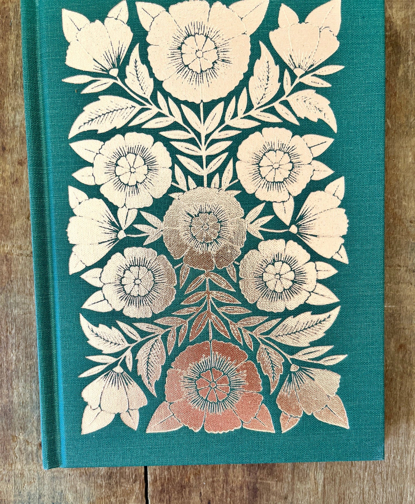Jewel Green Foil Stamped Linen Journal