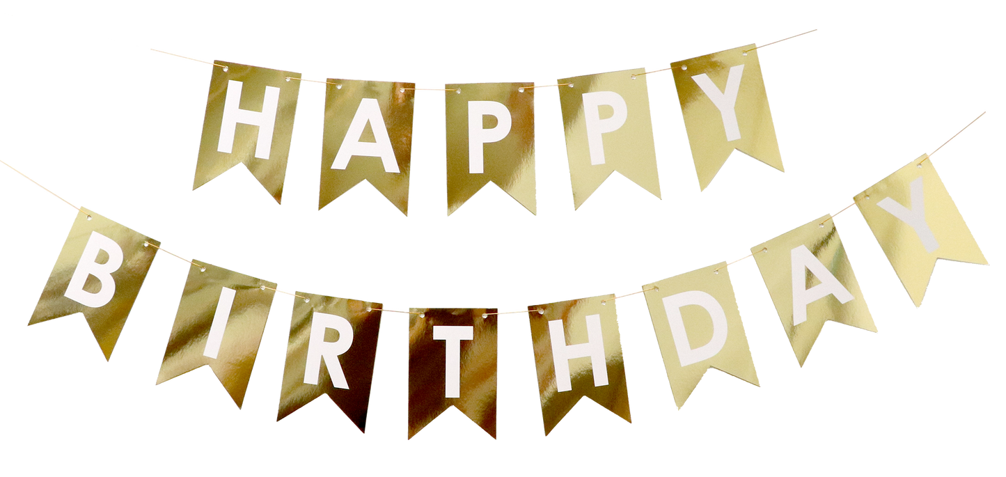 Foil Birthday Gold Banner
