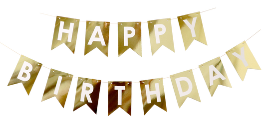 Foil Birthday Gold Banner