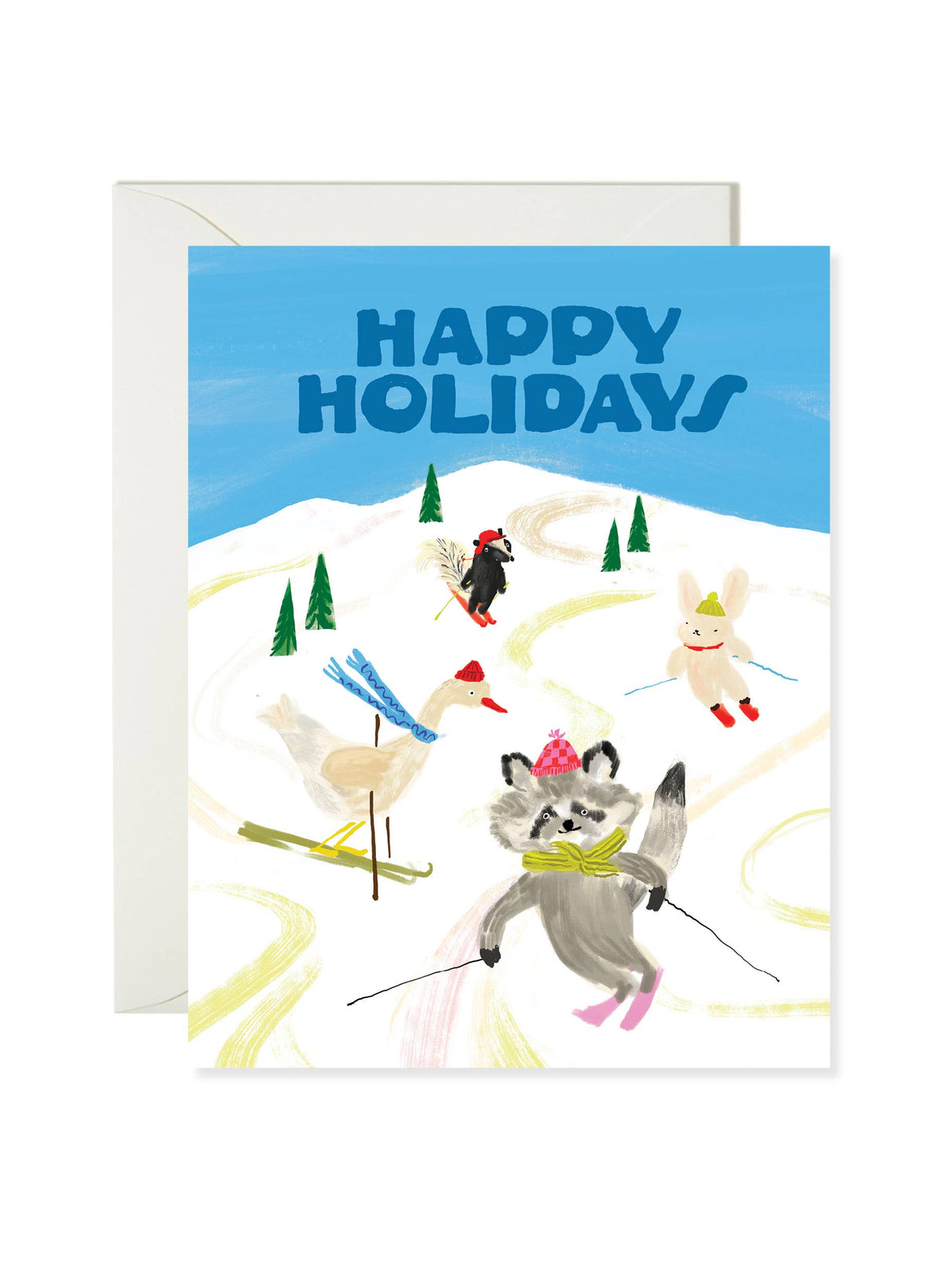 Woodland Ski Slope Holiday Card