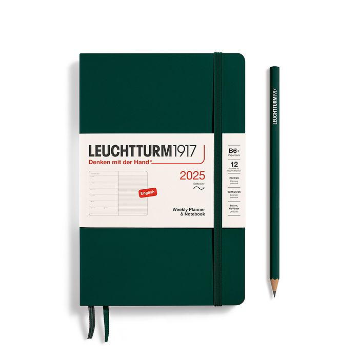 2025 Leuchtturm Hardcover Weekly Planner and Notebook: B6+