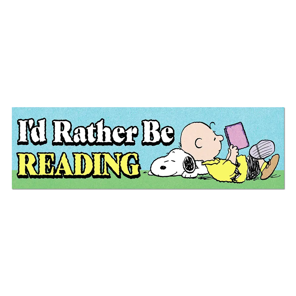 I'd Rather Be Reading Snoopy Bumper Sticker
