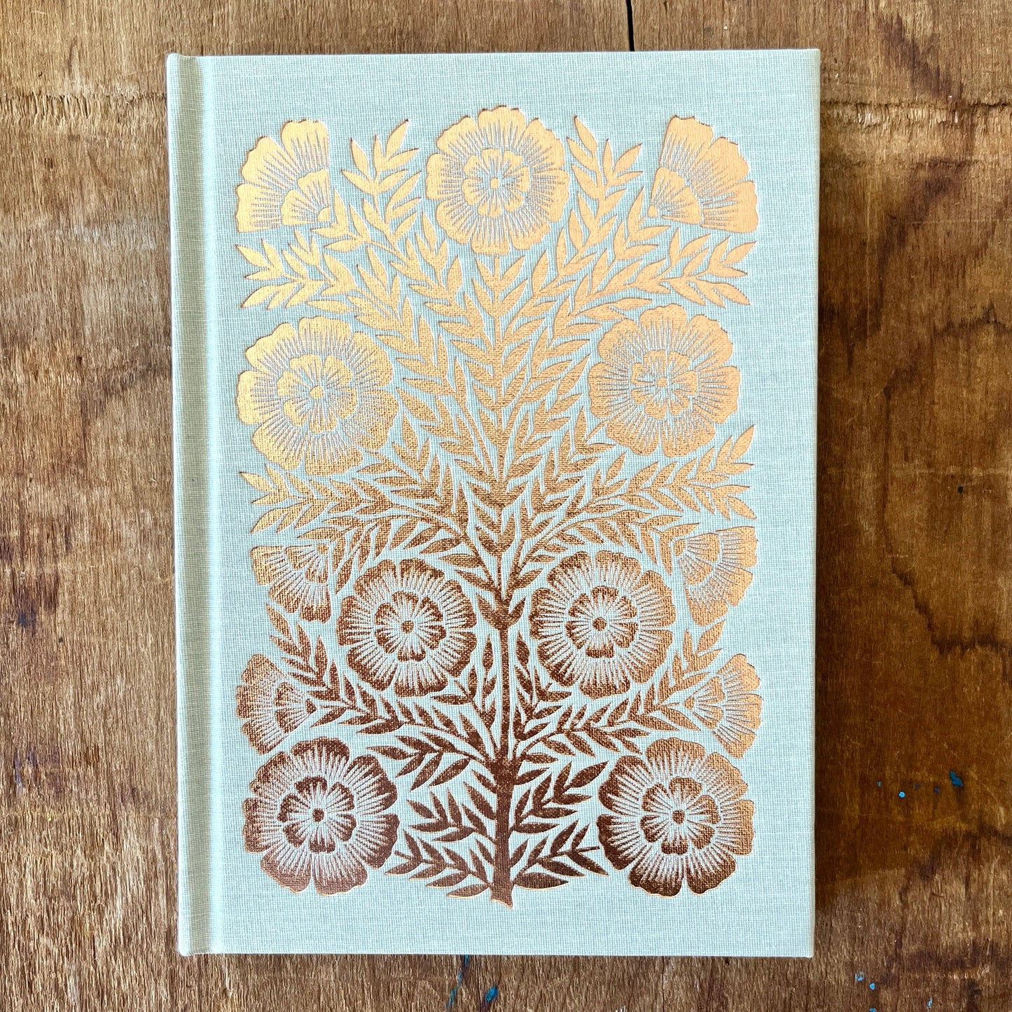 Muted Sage Foil Stamped Linen Journal