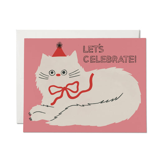 Let's Celebrate Cat card - Birthday Card