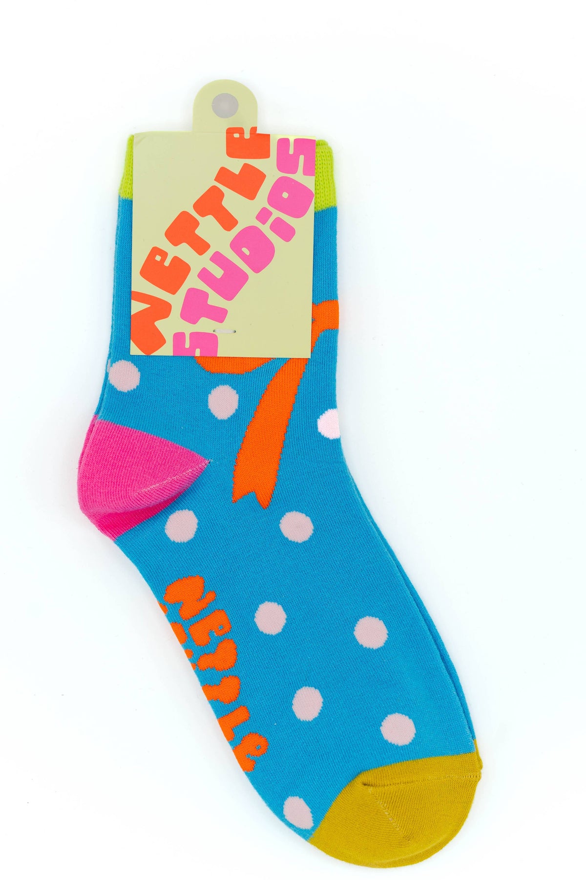 Holiday Bow Dot Blue Socks