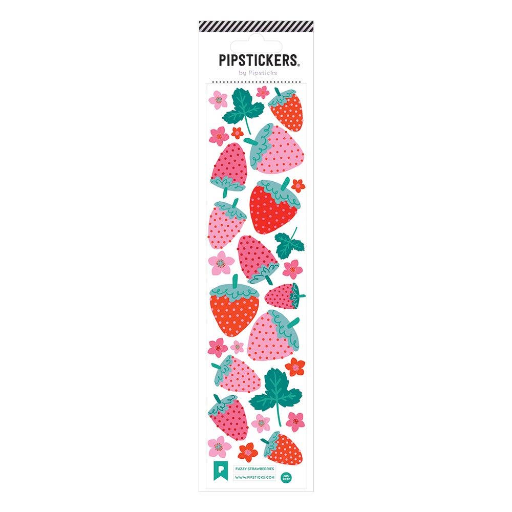 Fuzzy Strawberries Sticker Sheet
