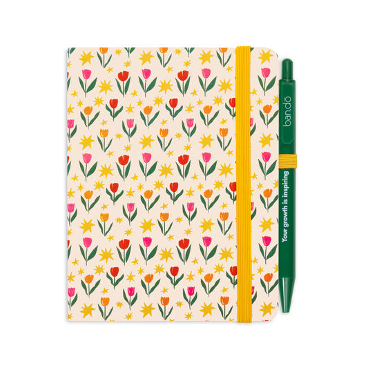 Tulips on Cream Mini Notebook with Pen