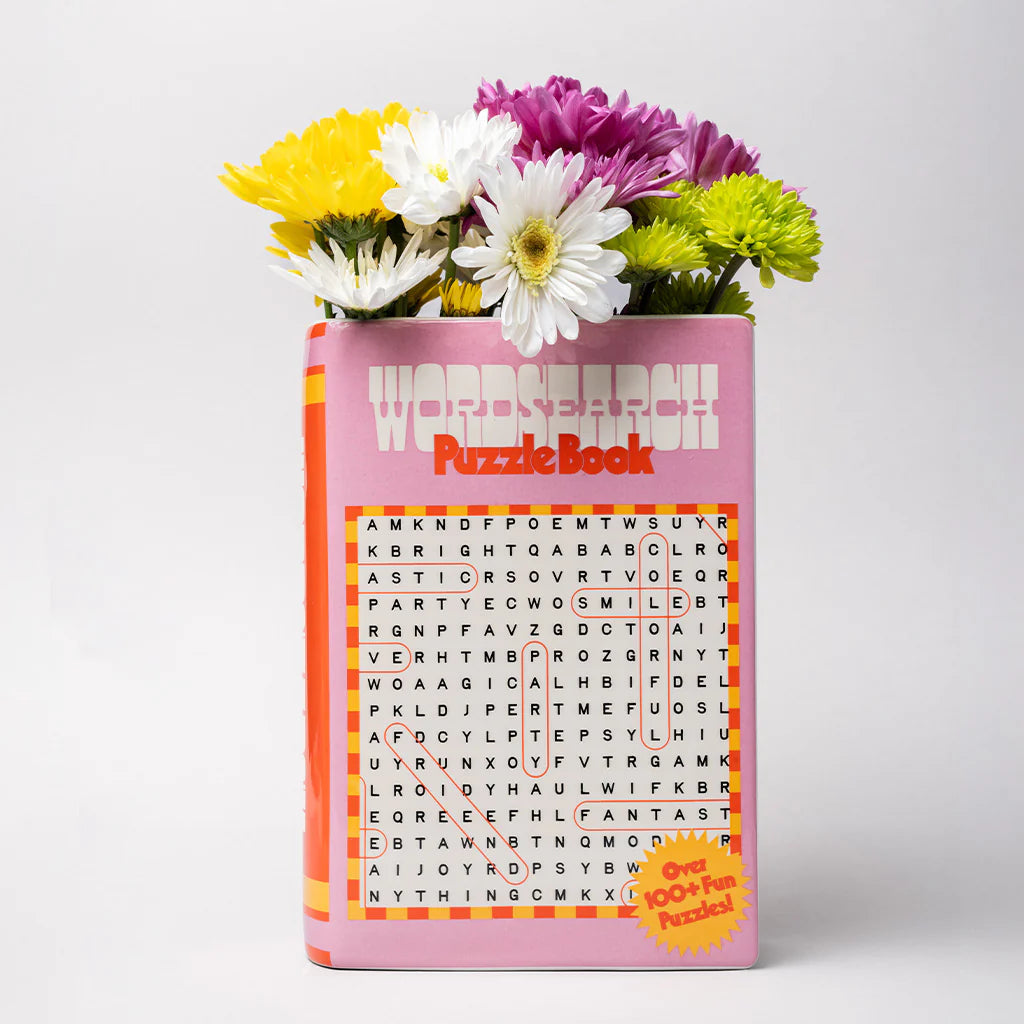 Word Search Book Vase