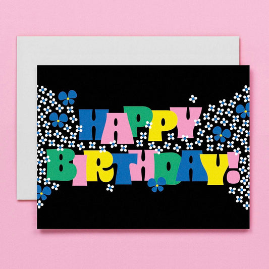 Typographic Retro Birthday card