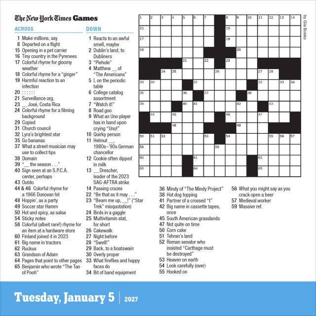 2027 The New York Times Crossword Page-A-Day Calendar