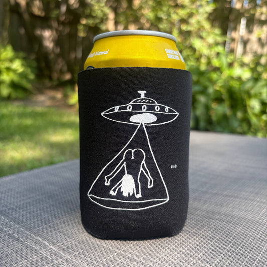 UFO Abduction Black Koozie