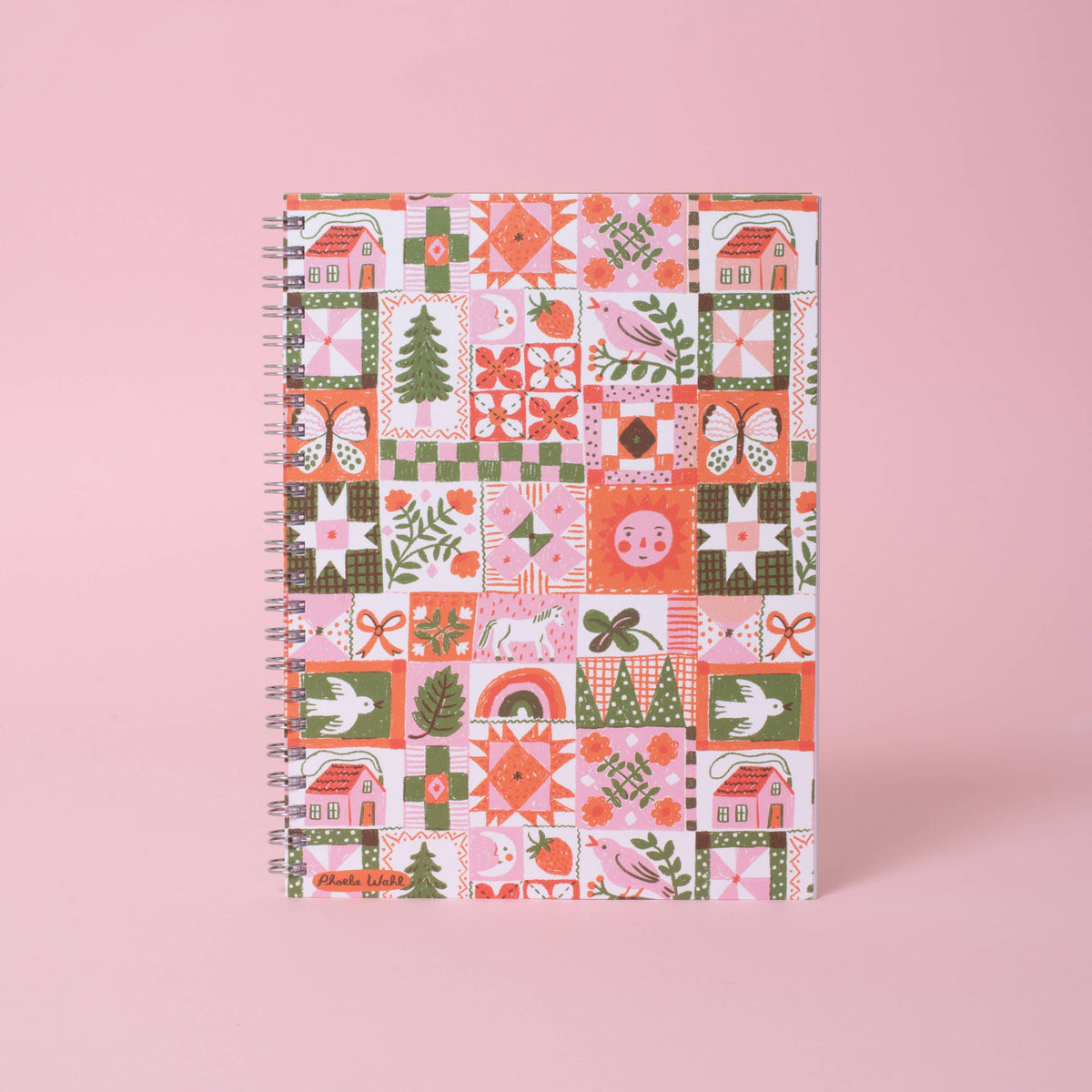 Folk Quilt Spiral Notebook